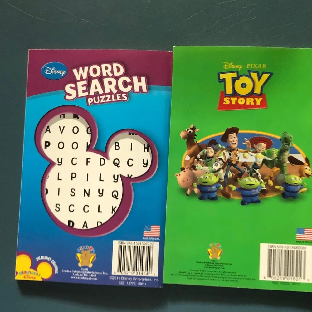 Disney Word Search Puzzles - Mickey Mouse & Toy Story Colorful Covers